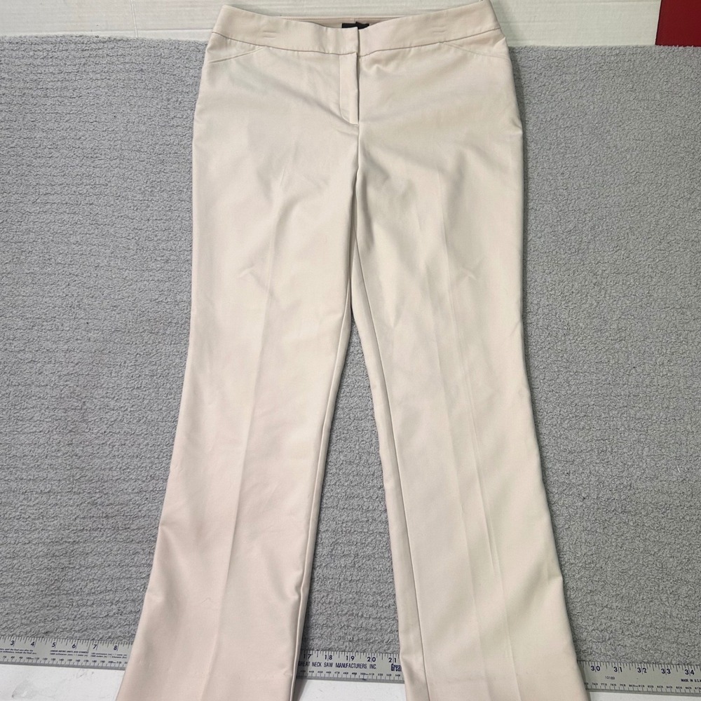 Chico's So Slimming Pants 1.5 Regular Cream Straight Leg Trousers Office Chic